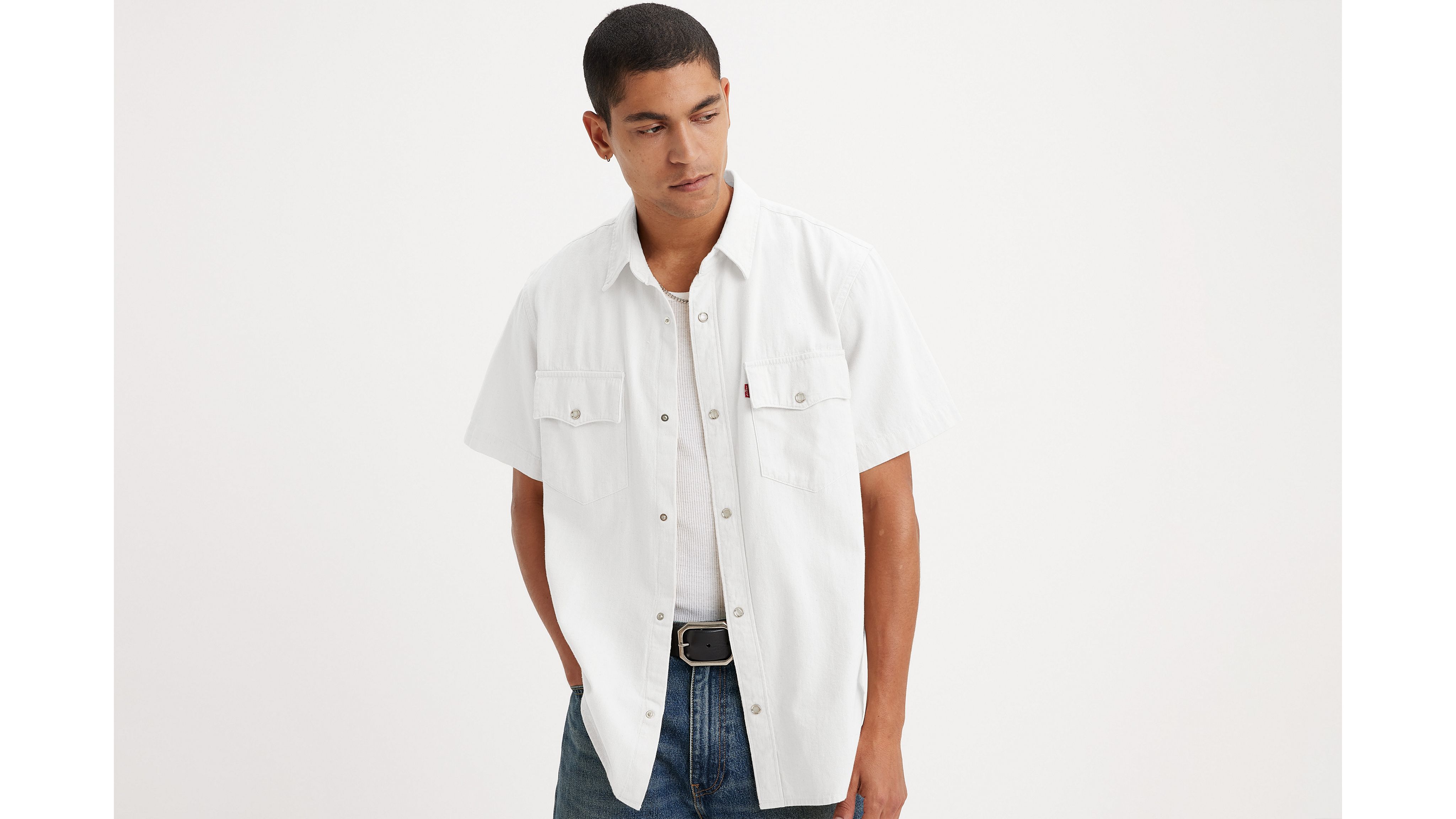 Short sleeve relaxed fit western shirt