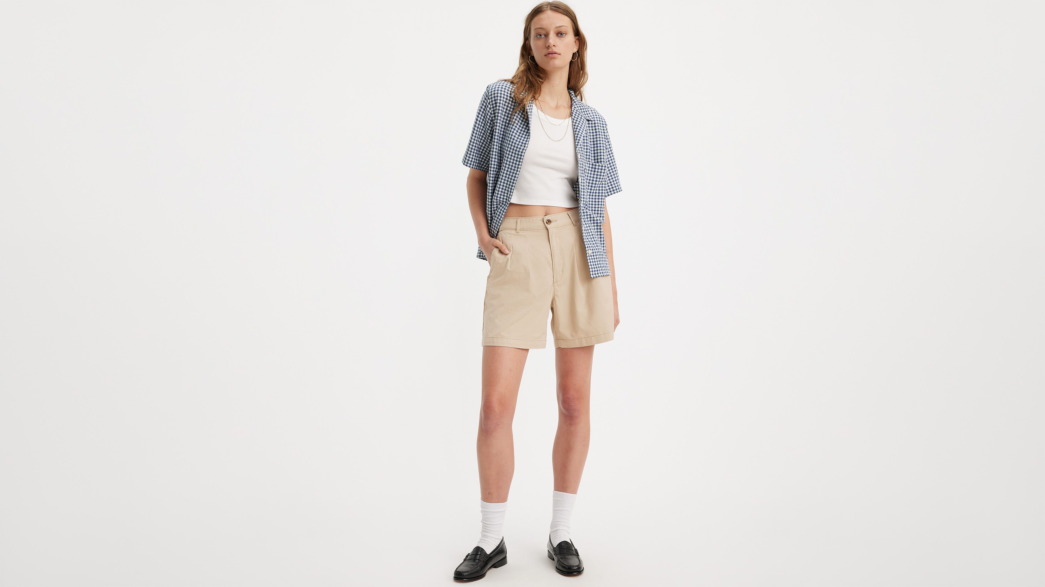 High Rise Baggy Shorts Blue Levi S Gb