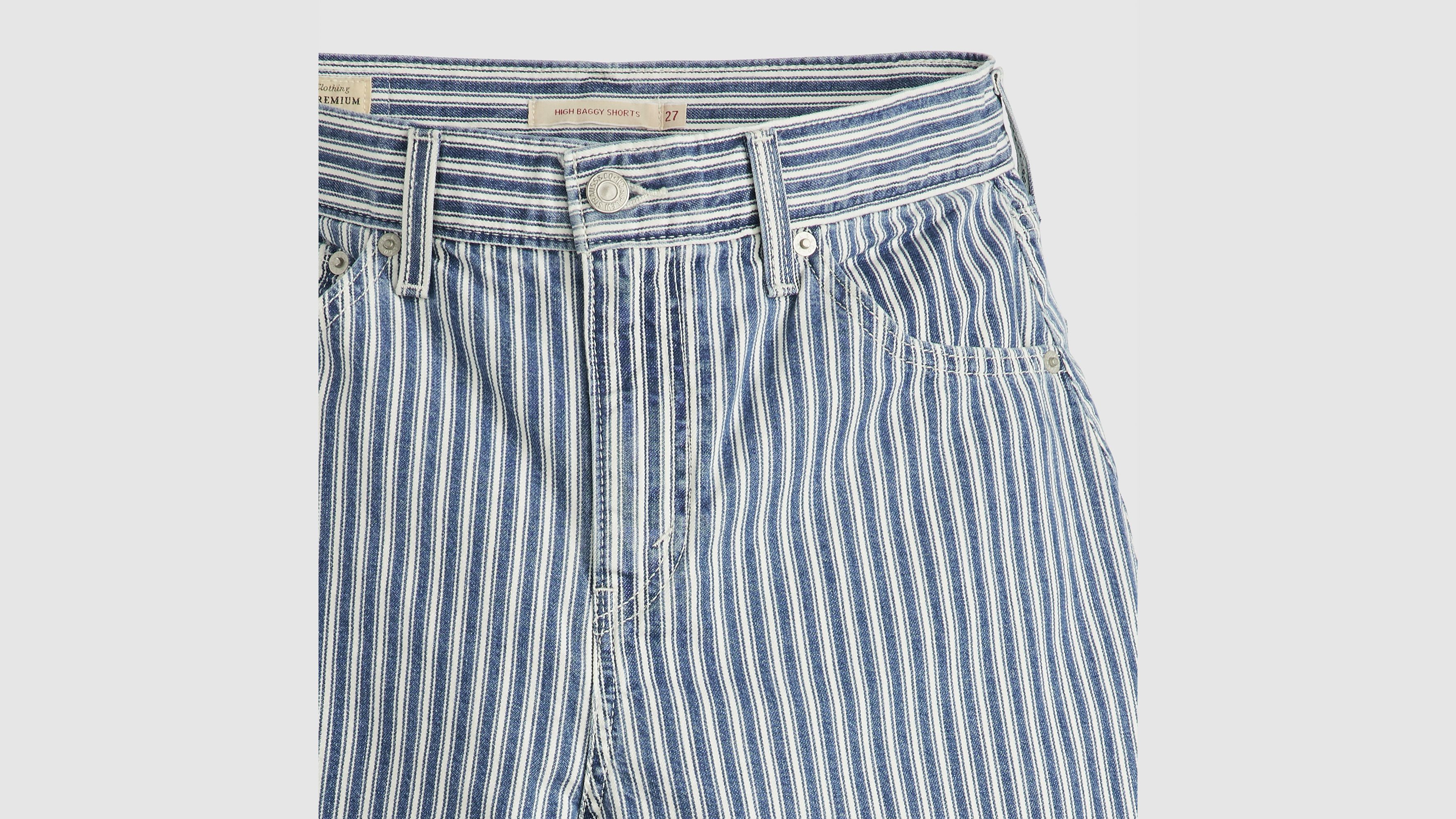 High Rise Baggy Women S Shorts Blue Levi S Ca