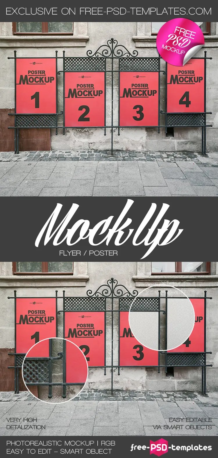 Flyer free poster frame mockup | mockuptree. Flyer Poster Mockup Psd Template Ltheme