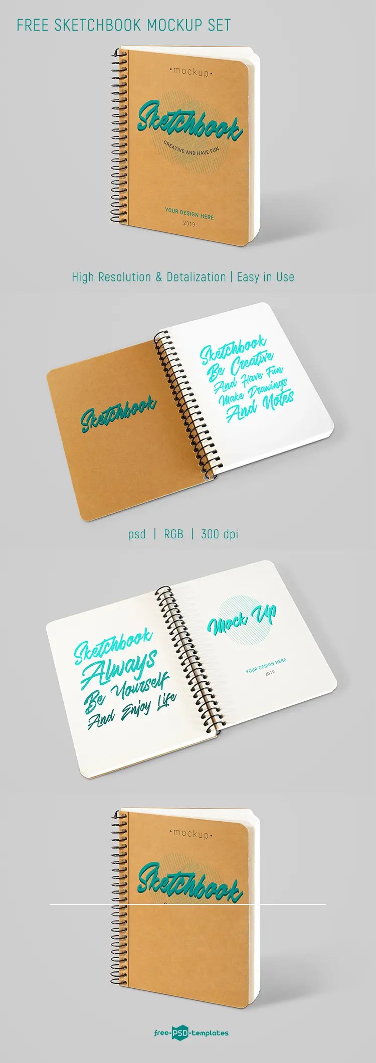 Hello everyone, here i want to share free mockup design for all of you, i feel this will be very useful for your . Free Sketchbook Mockup Set Ltheme