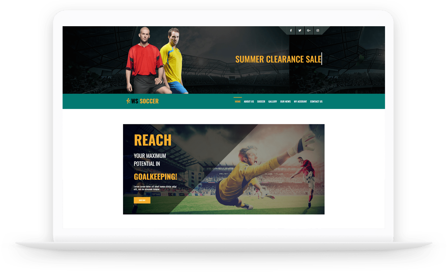Fitik · duckfit · blendit · workaround · forteam · letty · fitwell · rings. WS Soccer - Responsive Sport Clubs WooCommerce Wordpress theme