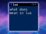 Ternary Operator In Lua A Quick Guide To Concise Coding