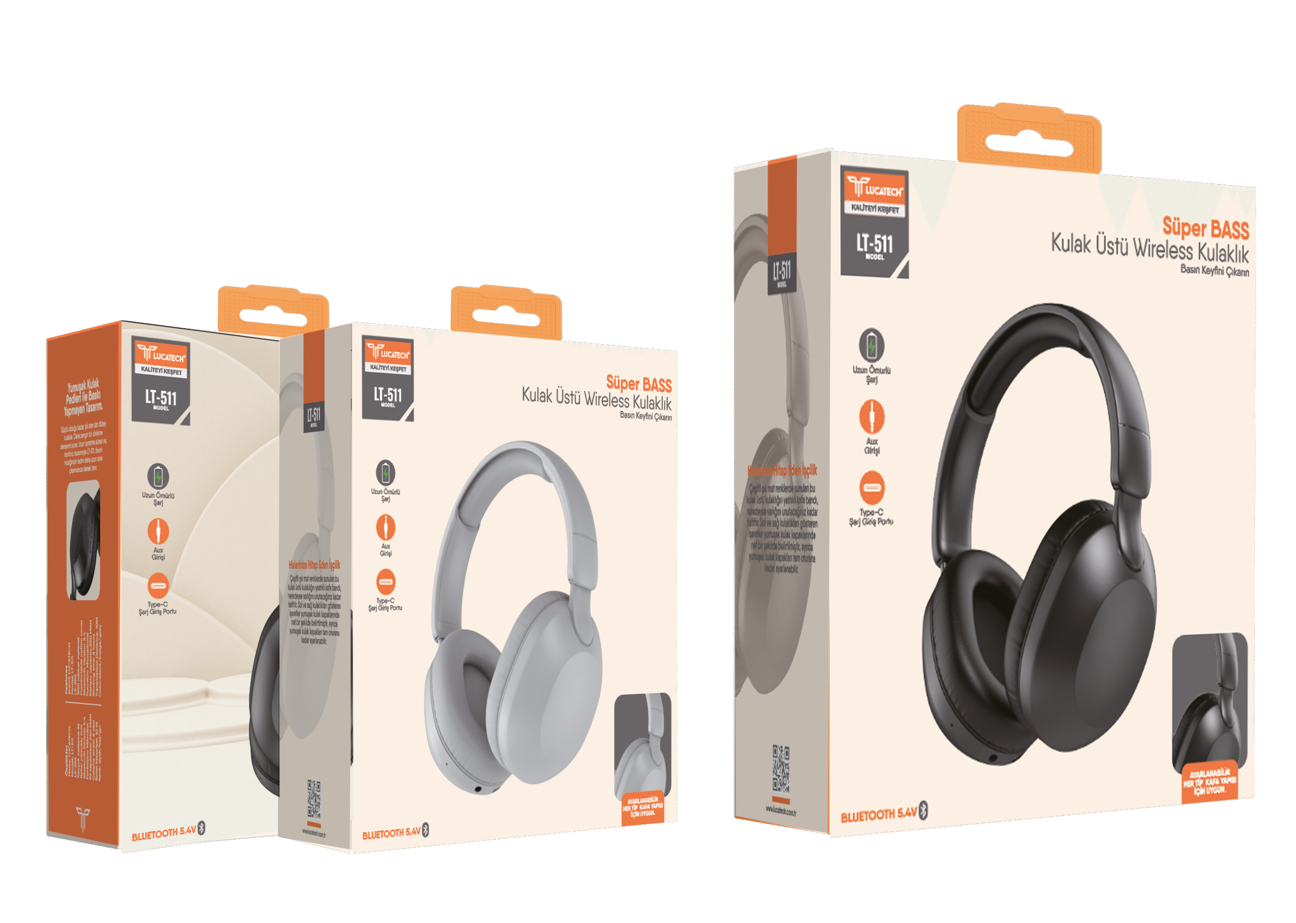 Lucatech LT-511 Kulak Üstü Wireless Kulaklık – Super Bass