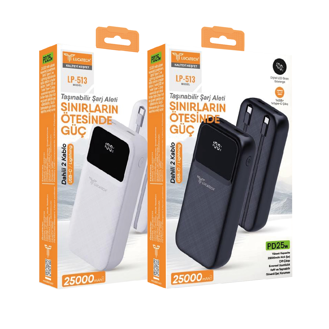 Lucatech LP-513 25.000Mah, 25W TURBO PD Powerbank – Lucatech