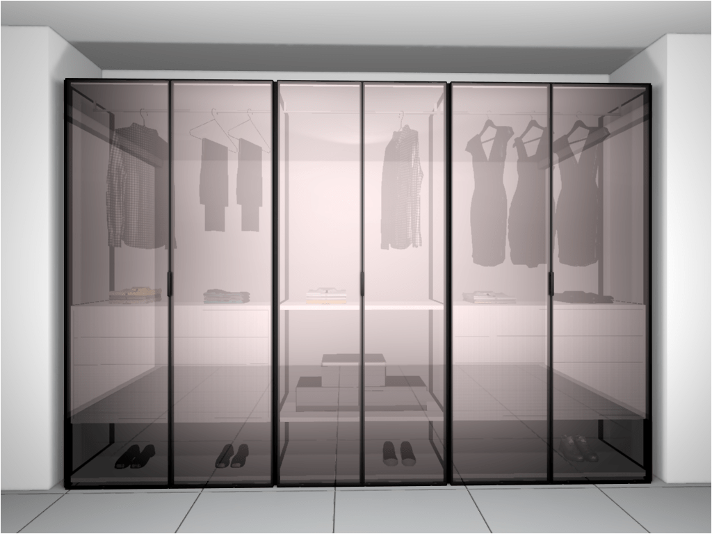 LAMINATE + GLASS | Wardrobe cabinets by Porcelanosa-Gamadecor