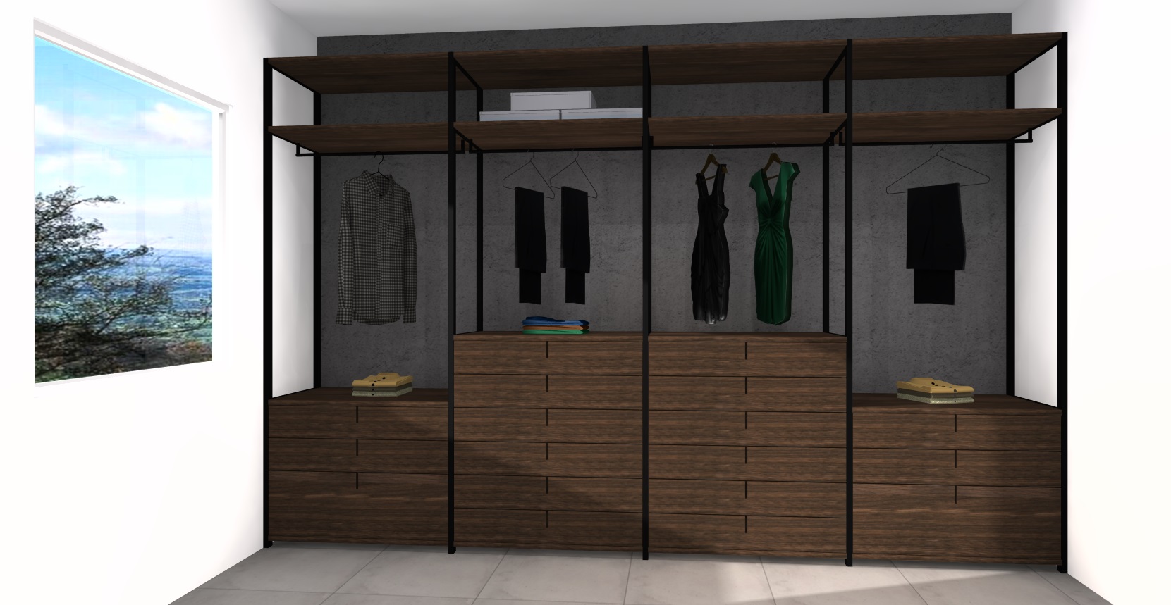 WOOD VENEER | Wardrobe cabinets by Porcelanosa-Gamadecor