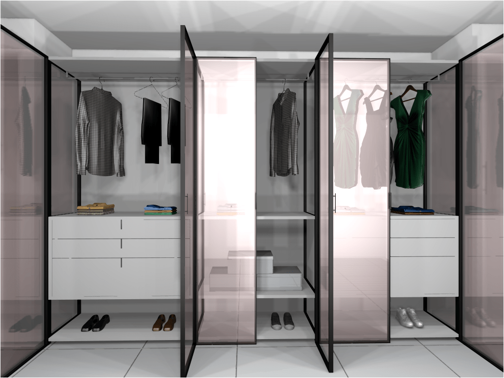 LAMINATE + GLASS | Wardrobe cabinets by Porcelanosa-Gamadecor