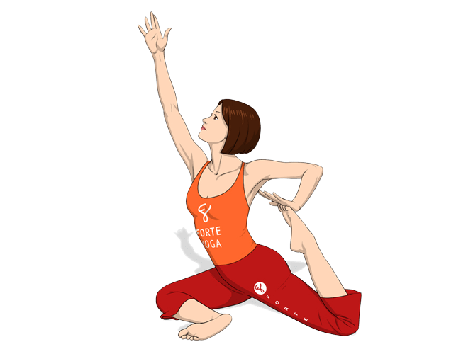 Half frog pigeon yoga pose