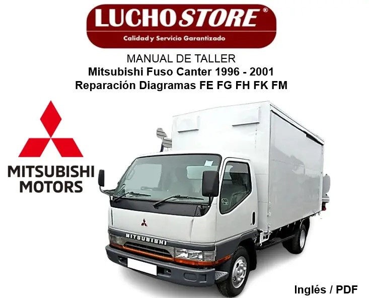 Manual de Taller Mitsubishi Fuso Canter 1996 - 2001 Reparación Diagramas FE FG FH FK FM