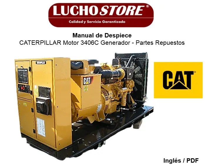 Manual de Despiece Caterpillar Motor 3406C Generador Partes Repuestos