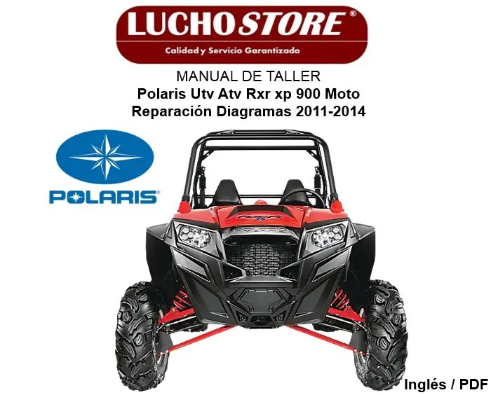 Manual de Taller Polaris Utv Atv Rxr xp 900 Moto Reparación Diagramas 2011-2014