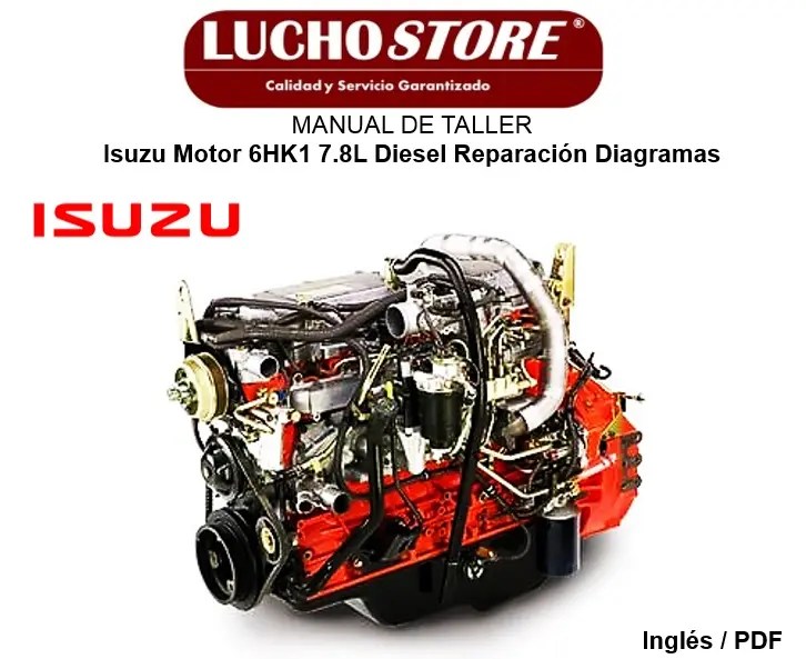 Manual de Taller Isuzu Motor 6HK1 7.8L Diesel Reparación Diagramas