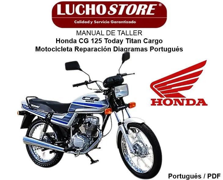 Manual de Taller Honda CG 125 Today Titan Cargo Motocicleta Reparación Diagramas Portugues