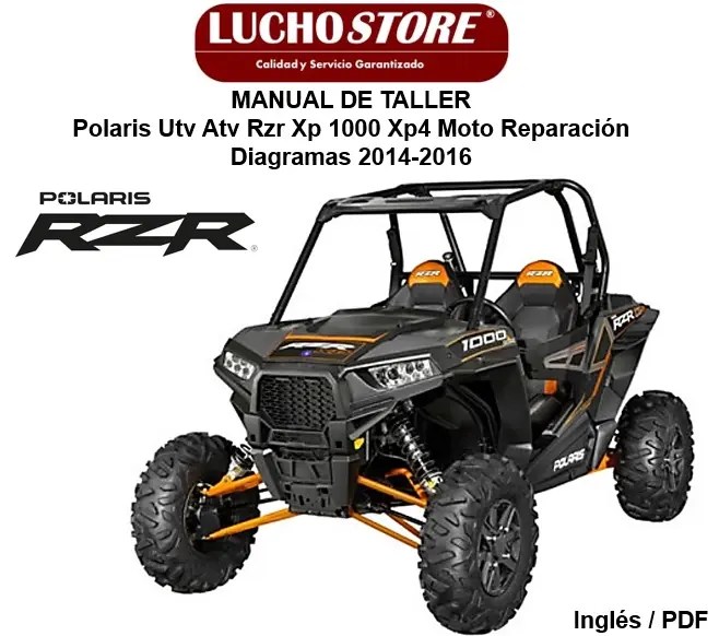 Manual de Taller Polaris Utv Atv Rzr Xp 1000 Xp4 Moto Reparación Diagramas 2014-2016