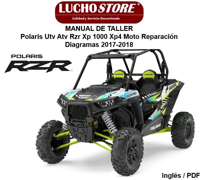 Manual de Taller Polaris Utv Atv Rzr Xp 1000 Xp4 Moto Reparación Diagramas 2017-2018