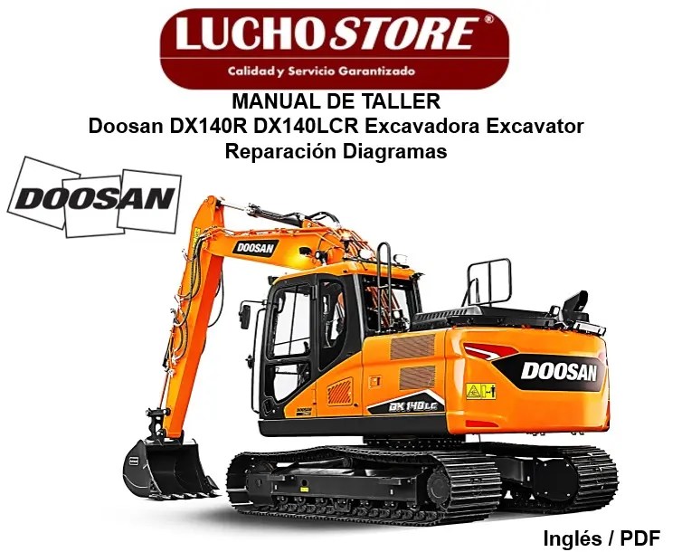 Doosan DX140R DX140LCR Excavadora Excavator Manual de Taller Diagramas