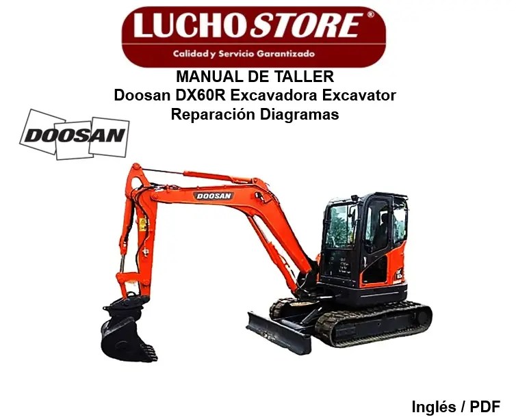 Doosan DX60R Excavadora Excavator Manual de Taller Diagramas