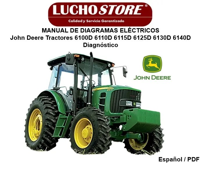 John Deere Tractores 6100D 6110D 6115D 6125D 6130D 6140D Manual Diagramas Diagnóstico