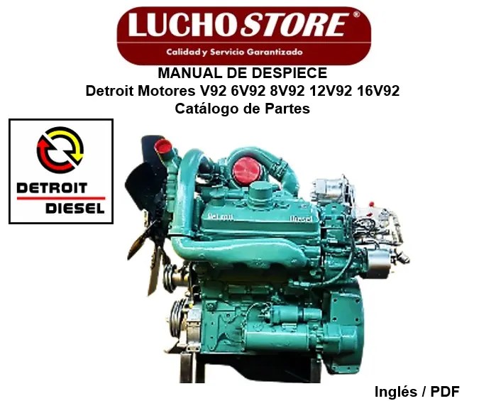 Detroit Motores V92 Manual de Despiece Catálogo Partes 6V92 8V92 12V92 16V92