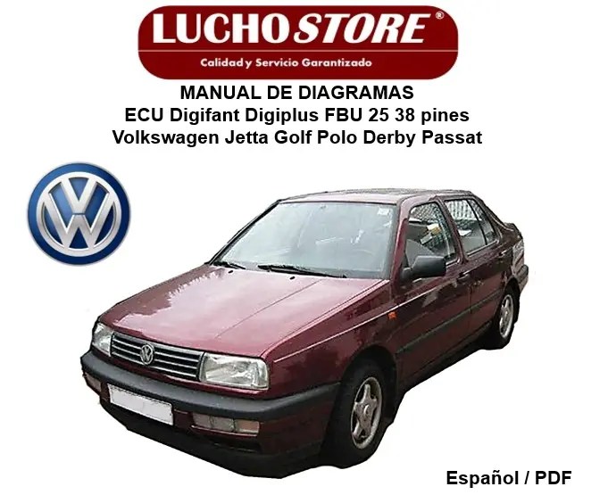 Volkswagen Jetta Golf Polo Derby Passat Diagramas Pinout ECU Digifant Digiplus FBU 25 38 pines