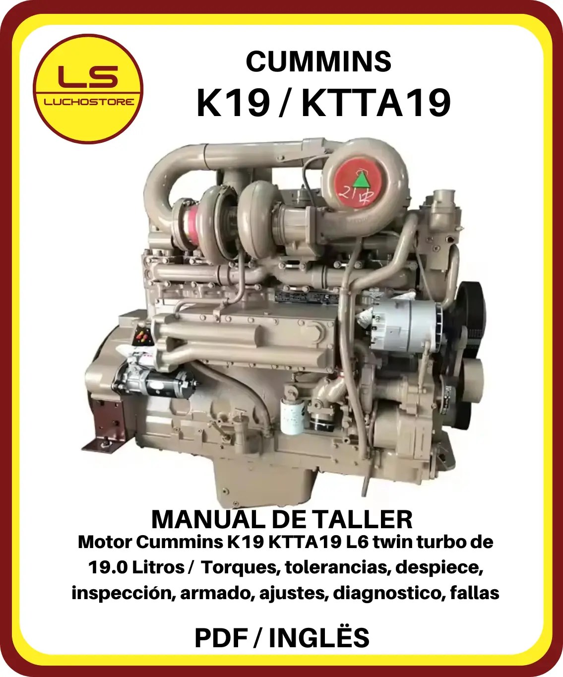 Cummins K19 KTTA19 19Litros Motor Manual de Taller