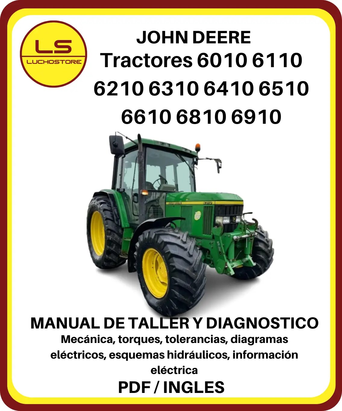 John Deere Tractores 6010 6110 6210 6310 6410 6510 6610 6810 6910 Manual de Servicio y Diagnóstico TM4552