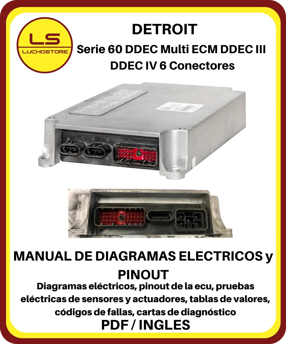 Detroit Serie 60 DDEC Multi ECM DDEC III DDEC IV Motores Diagramas Eléctricos y Pinout 6 Conectores