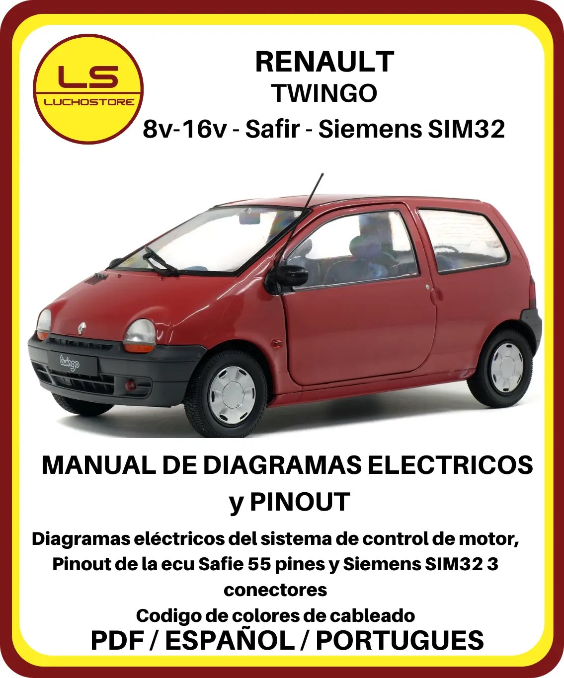 Renault Twingo 1.2 8v Diagramas Electricos Pinout Ecu Sagem Safir 55 pines