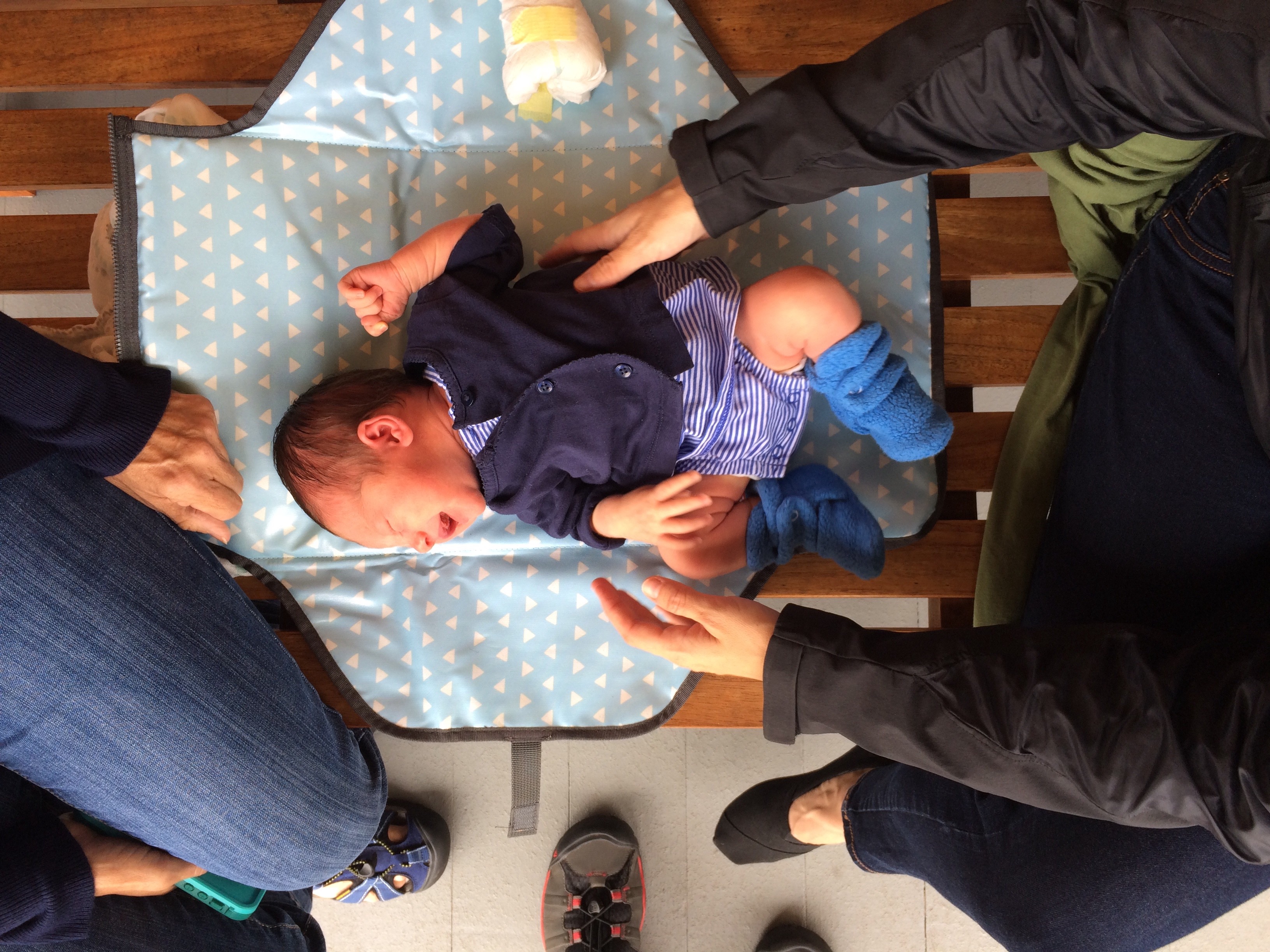 Grandma and Ma are changing me in public!