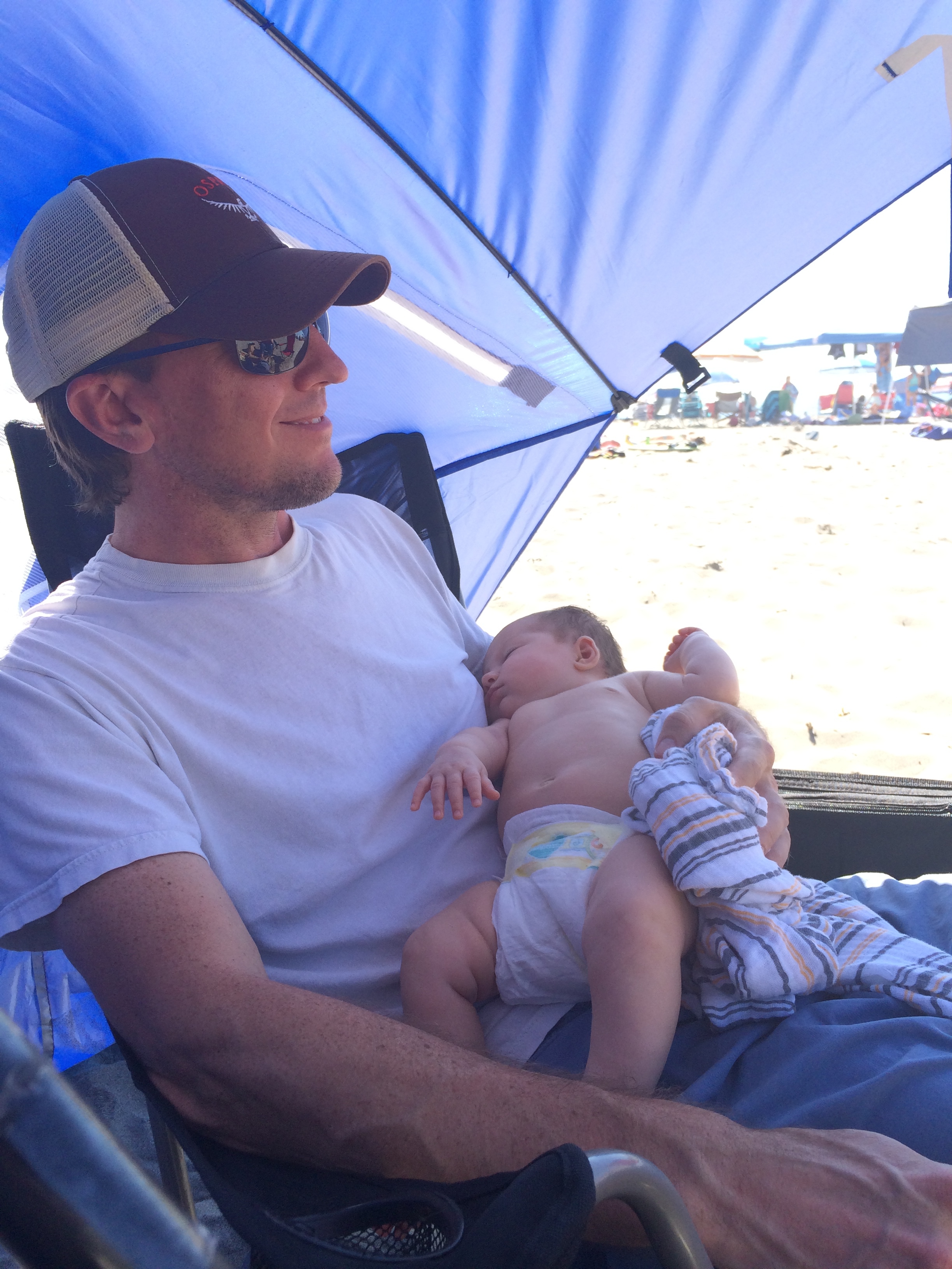 Lucia's first time at the beach. Lucia = not impressed