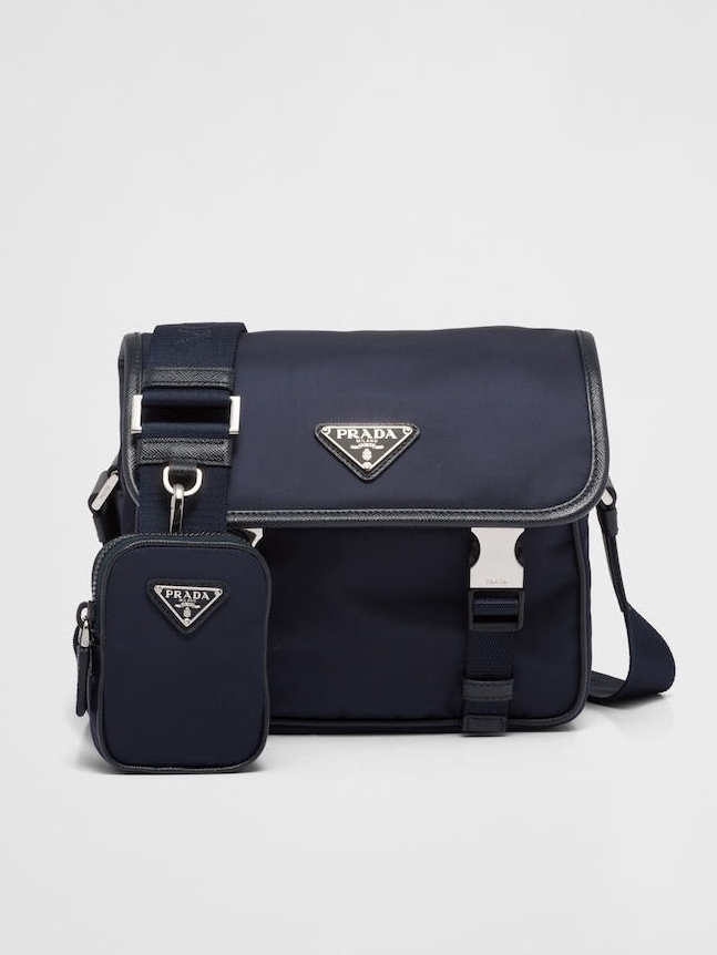 프라다 리나일론 및 사피아노 가죽 숄더백 2VD034-3
