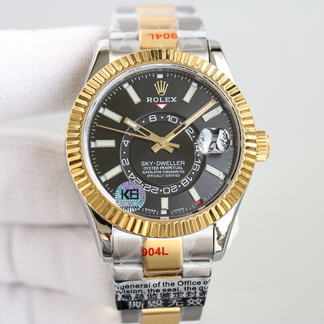 Alternative view of 로렉스 스카이드웰러 (Sky-Dweller) 336933 블랙 다이얼 콤비
