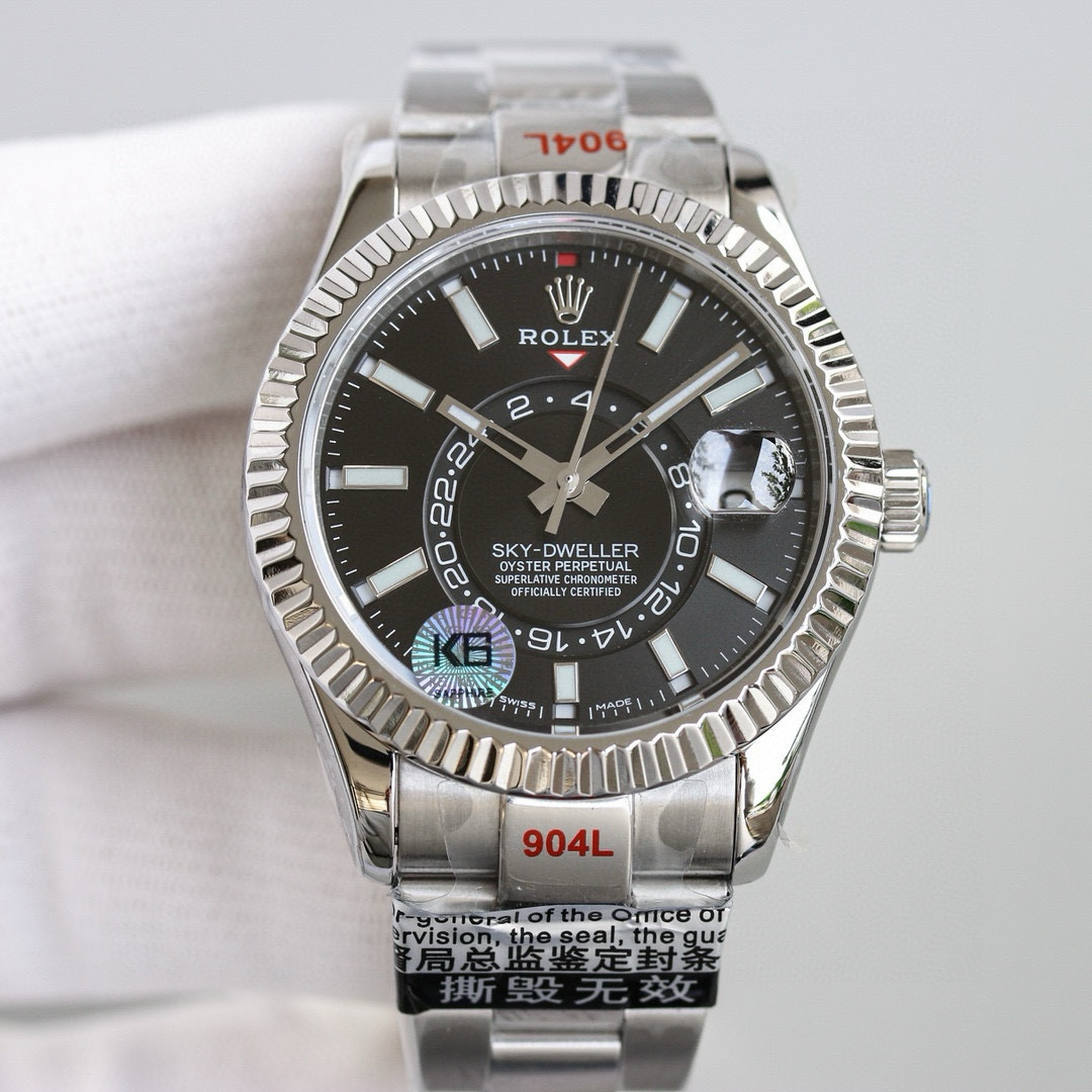 Alternative view of 로렉스 스카이드웰러 (Sky-Dweller) 326934 블랙 다이얼