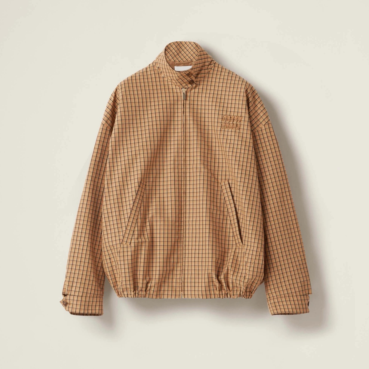 미우미우 체크 코튼 블루종 자켓 25FW RA1291