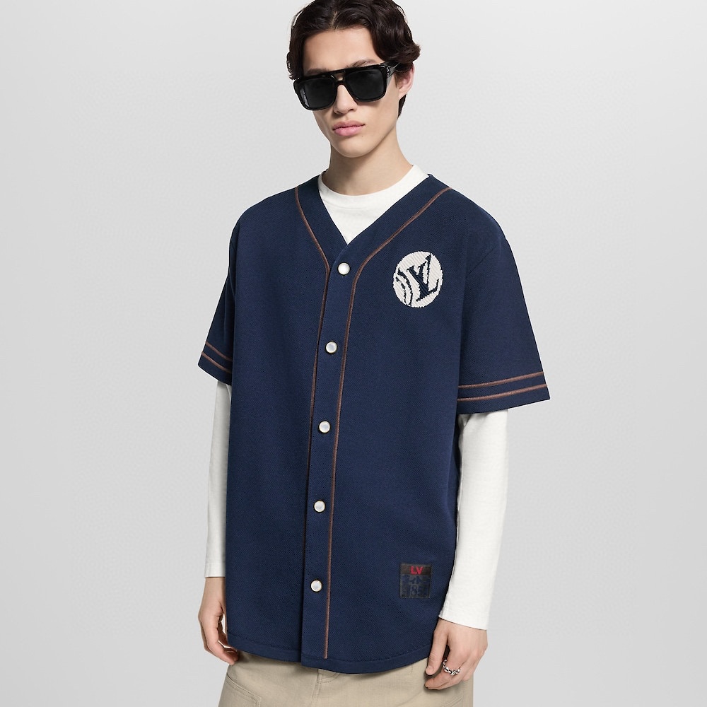 Alternative view of 루이비* 니트 반팔 베이스볼 셔츠 25FW RA3294
