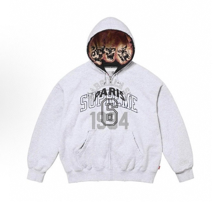 슈프림 × MM6 메종 마르지엘라 위크7 지퍼 후드 스웨트셔츠 25FW RA7381