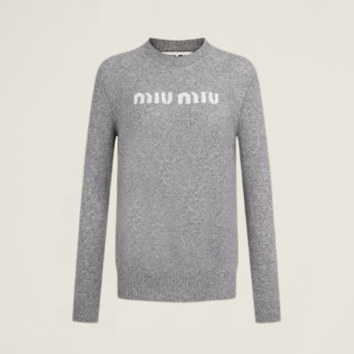 미우미우 로고 장식 울 캐시미어 니트 25FW RA7394-2
