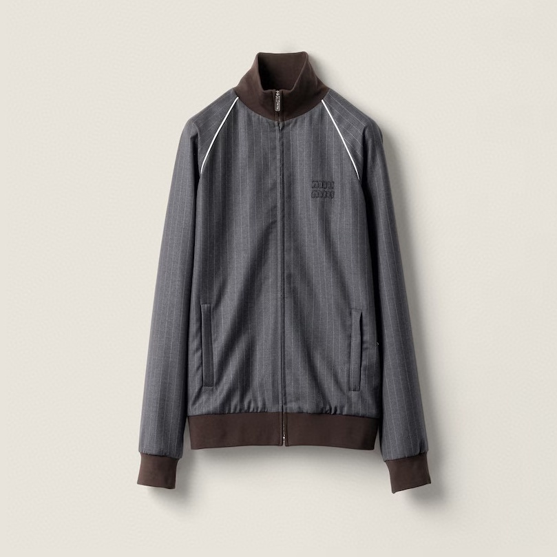 미우미우 스트라이프 집업 재킷 25FW RA3541