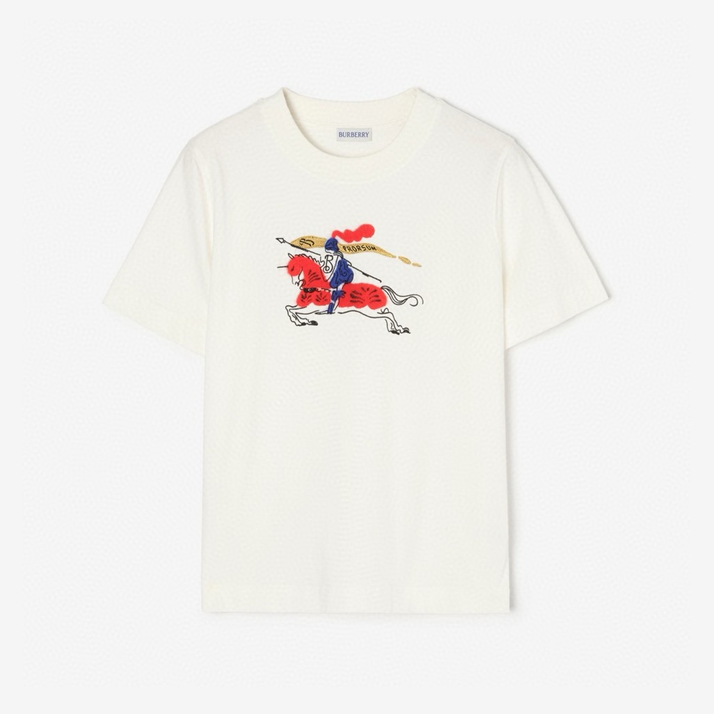 버버리 말 기사 자수 그래픽 반팔 티셔츠 26SS RA3810-4