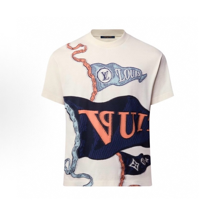 루이비* Intarsia 그래픽 반팔 티셔츠 26SS RA3821