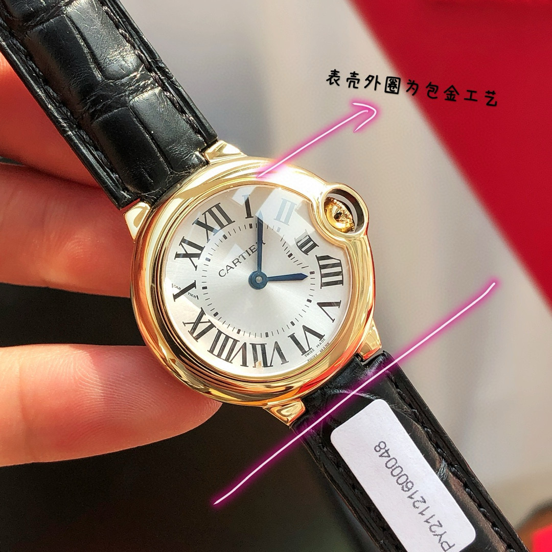Alternative view of 까르띠에 발롱 블루 드 까르띠에 워치 28mm / 33mm 쿼츠 WGBB0007 블랙 밴드