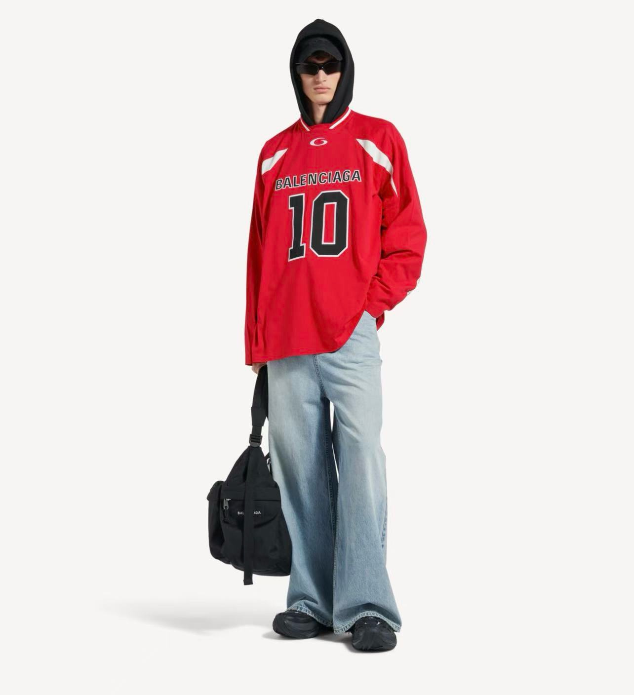 Alternative view of 발렌시아가 x NBA 메쉬 배색 오버핏 긴팔 티셔츠 66st750-2