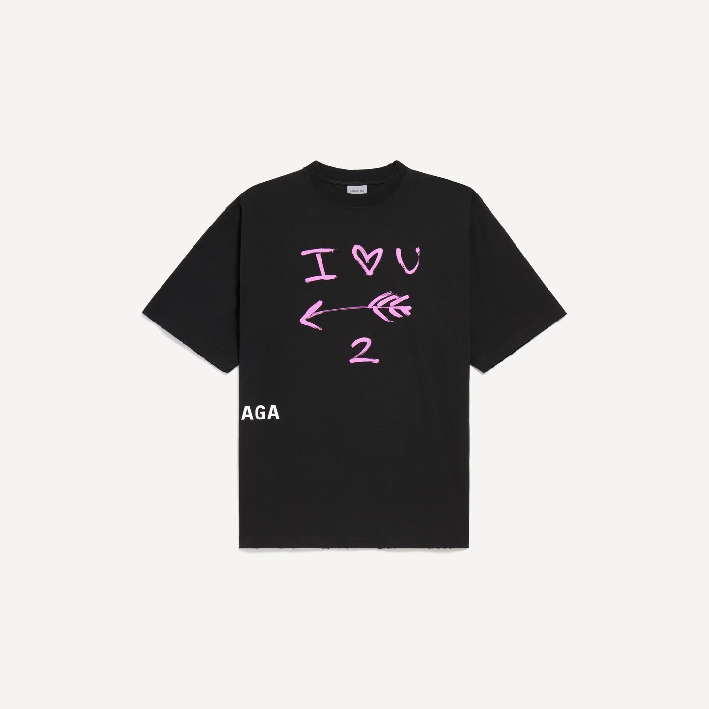 발렌시아* I Love U 미디엄 핏 반팔 티셔츠 RA5312