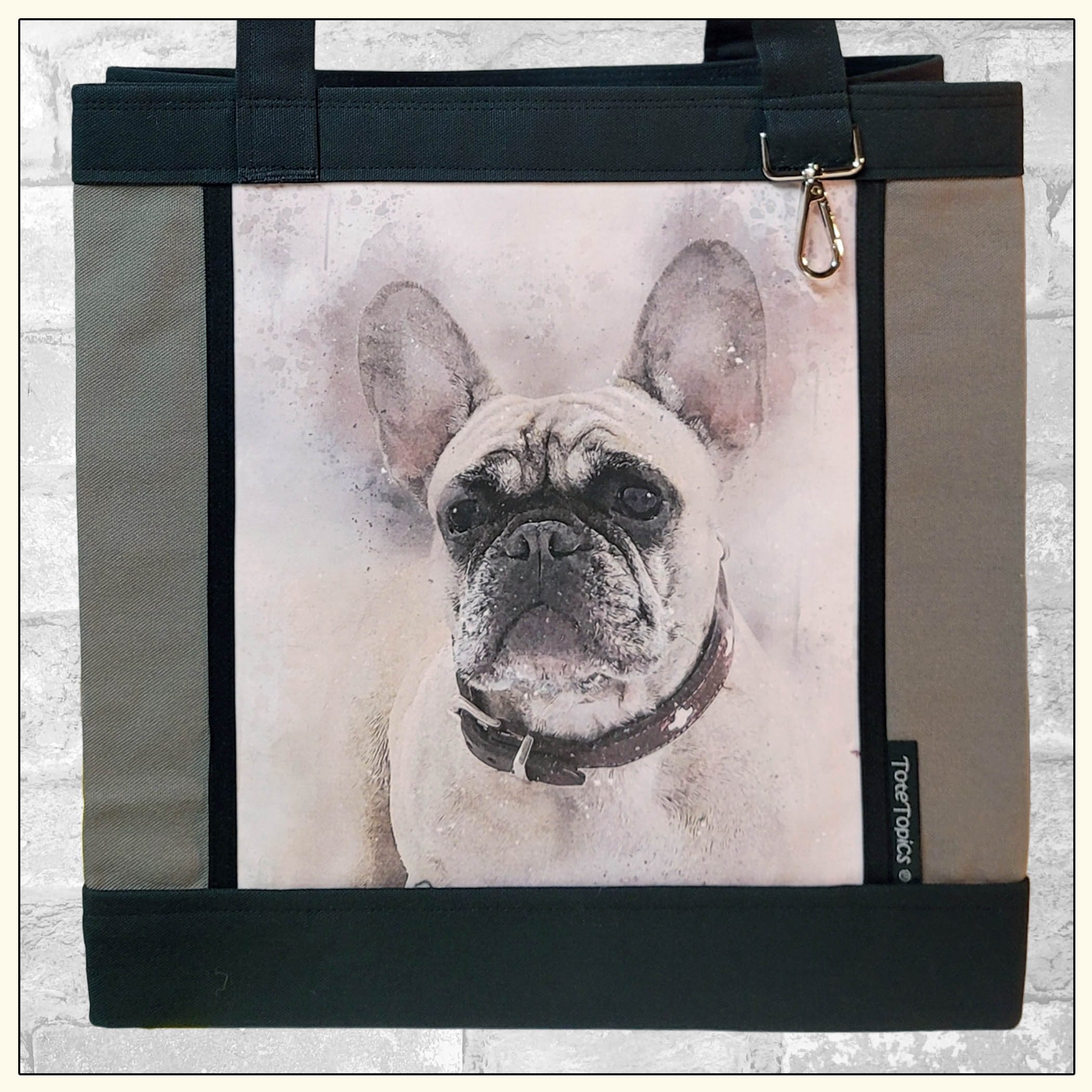 ToteTopics: Premium Dog French Bulldog White