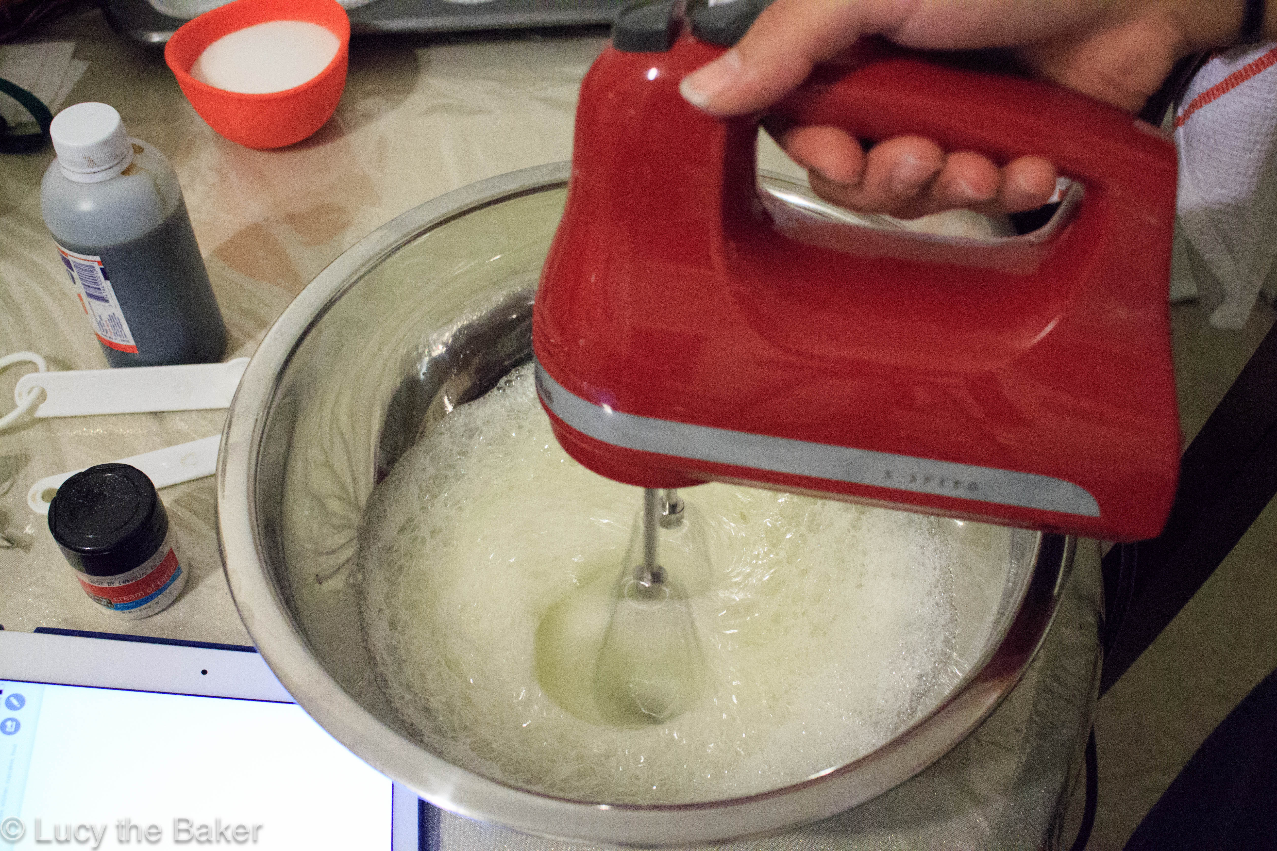 Egg whites all frothy