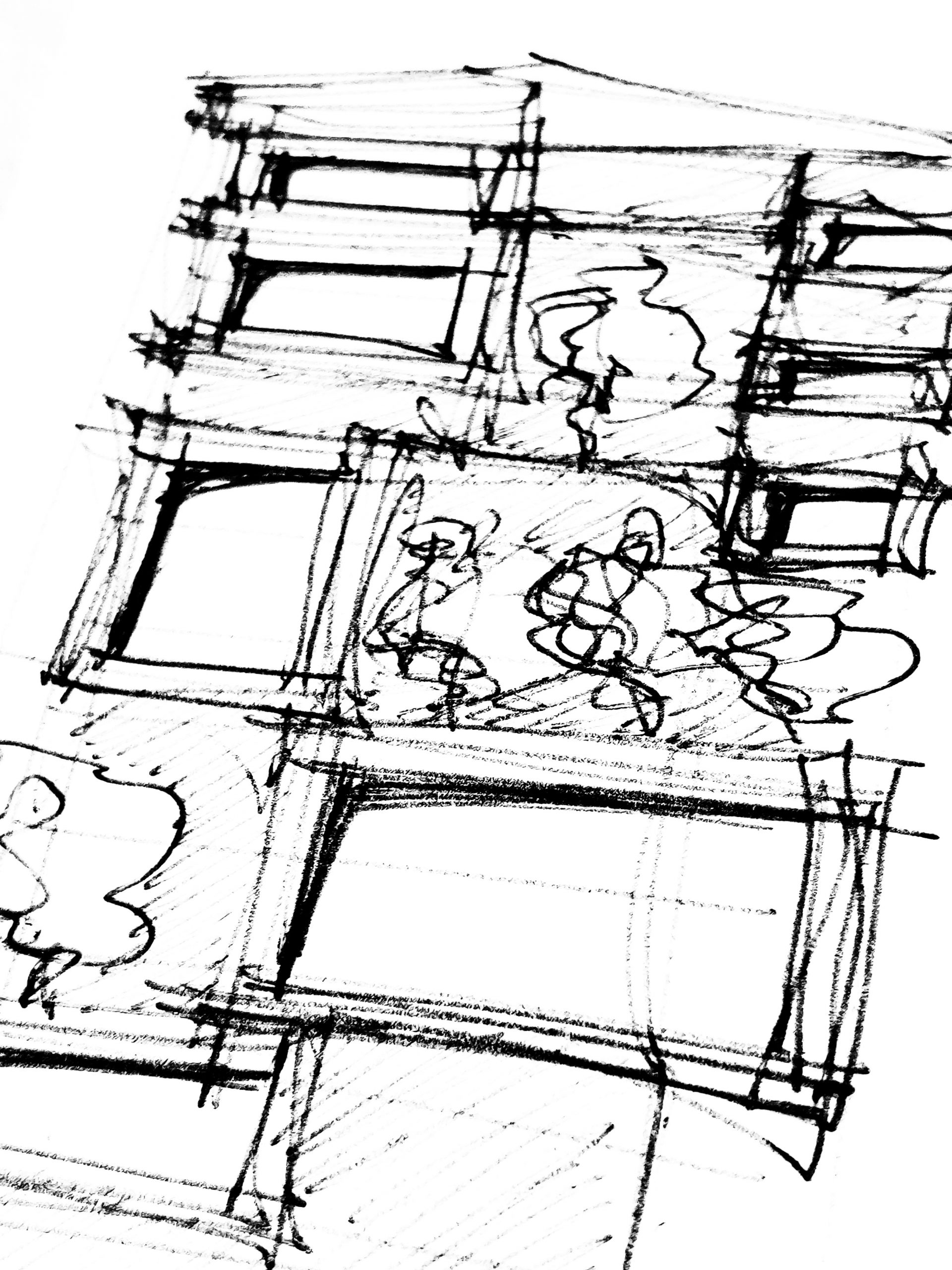 Sketch of a house-Esboço de uma casa