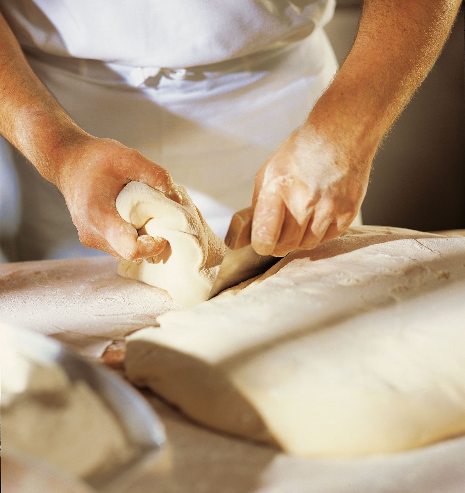 Teig abteilen, Lukasch Backstube