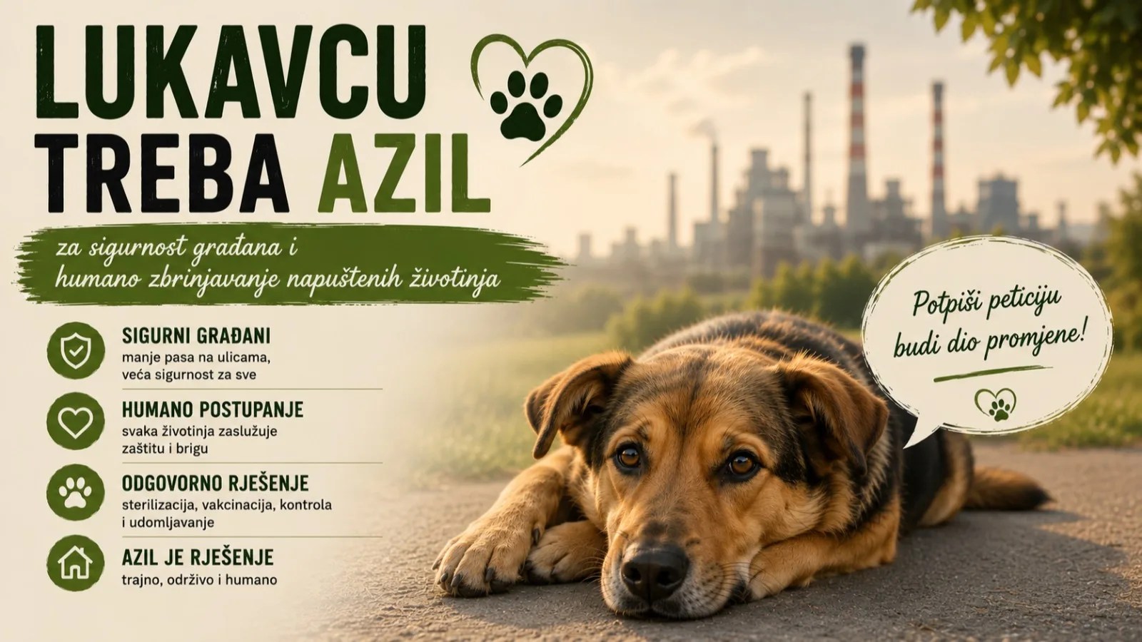 Pokrenuta peticija: Lukavcu treba azil za napuštene životinje