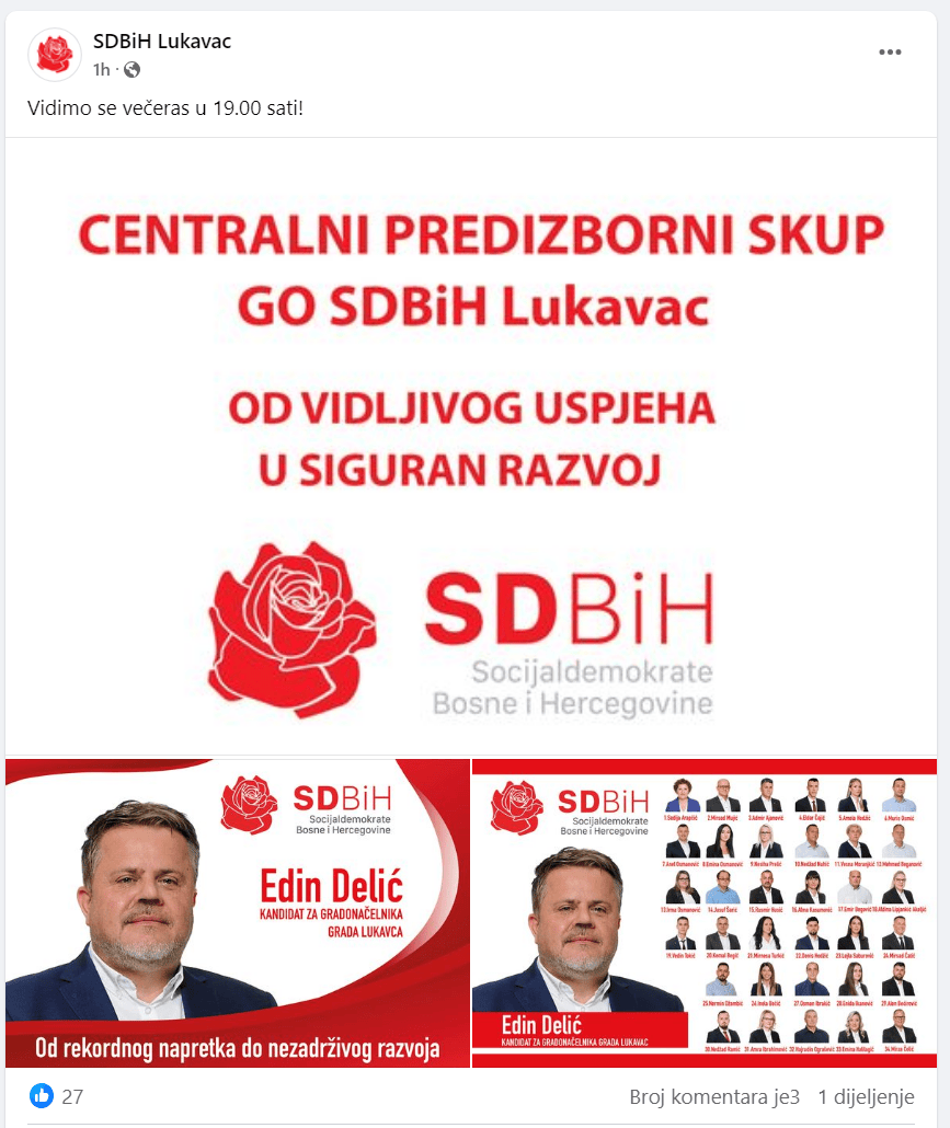 Nakon našeg pisanja: Otkazan Centralni skup SD BiH Lukavac